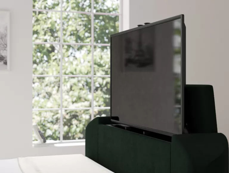 Berkley Upholstered Hugo Bottle Green Ottoman TV Bed - Bed Frame Only