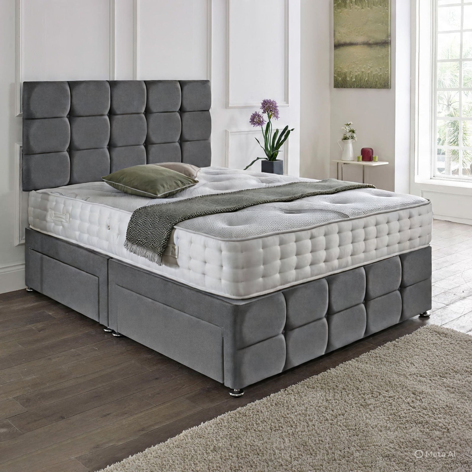 Rio Matching Headboard & Footboard Divan Set - Choice of Mattress & Optional Storage
