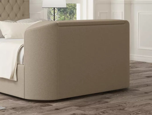 Claridge Upholstered Arran Natural Ottoman TV Bed - Bed Frame Only