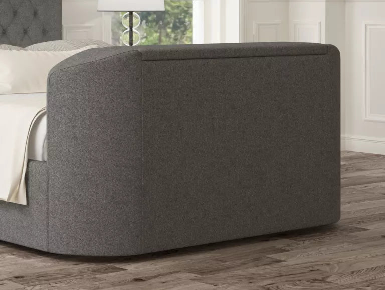 Claridge Upholstered Arran Pebble Ottoman TV Bed - Bed Frame Only