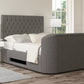 Claridge Upholstered Hugo Platinum Ottoman TV Bed - Bed Frame Only