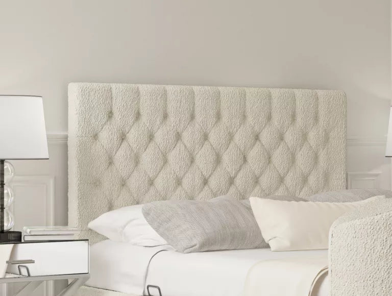 Claridge Upholstered Boucle Ivory Ottoman TV Bed - Bed Frame Only