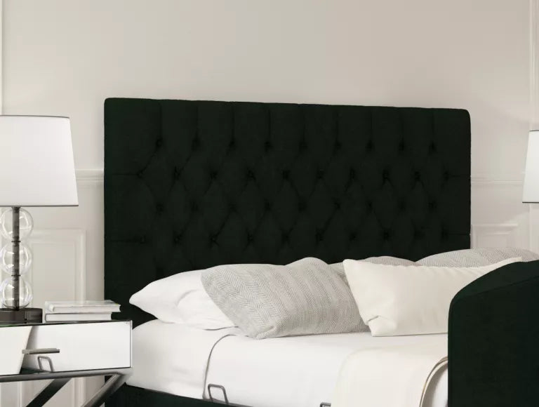 Claridge Upholstered Hugo Bottle Green Ottoman TV Bed - Bed Frame Only