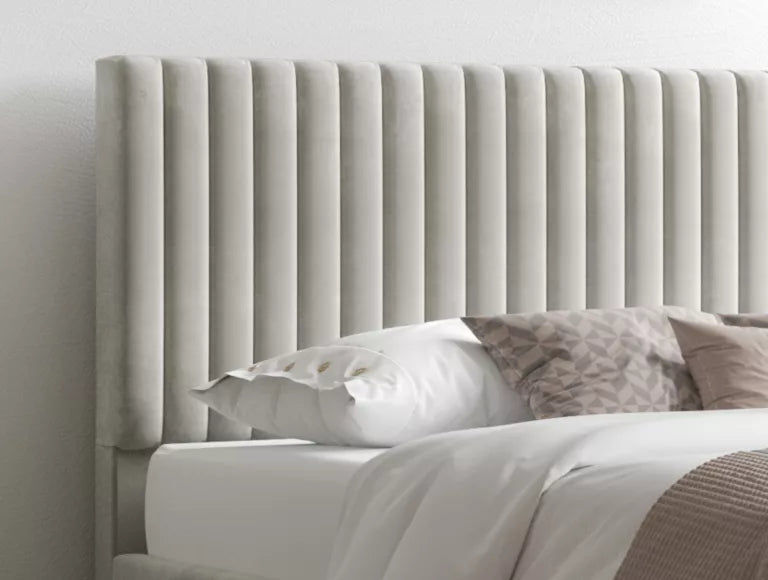 Levisham Ottoman Silver Kimiyo Linen Bed Frame Only