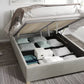 Levisham Ottoman Silver Kimiyo Linen Bed Frame Only