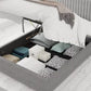 Levisham Ottoman Eire Linen Grey Bed Frame Only