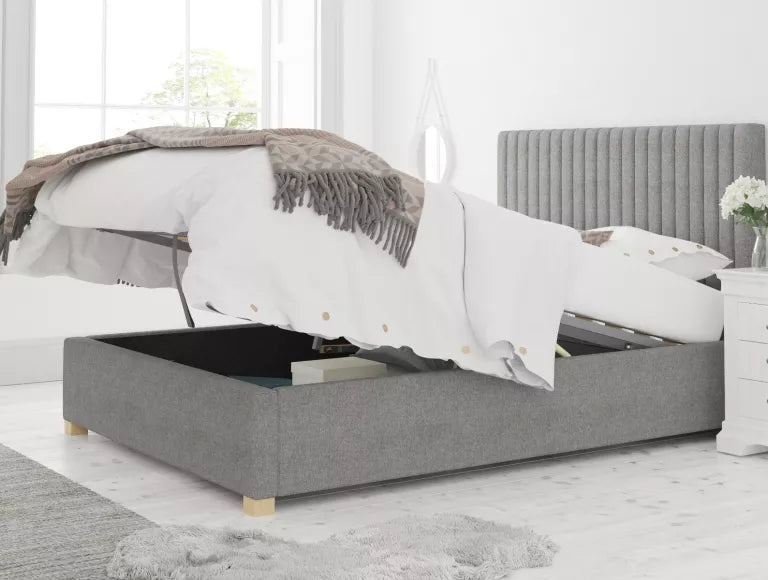 Levisham Ottoman Eire Linen Grey Bed Frame Only