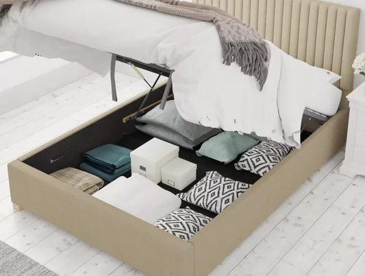 Levisham Ottoman Eire Linen Natural Bed Frame Only