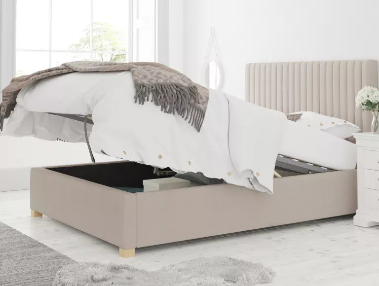 Levisham Ottoman Eire Linen Off White Bed Frame Only