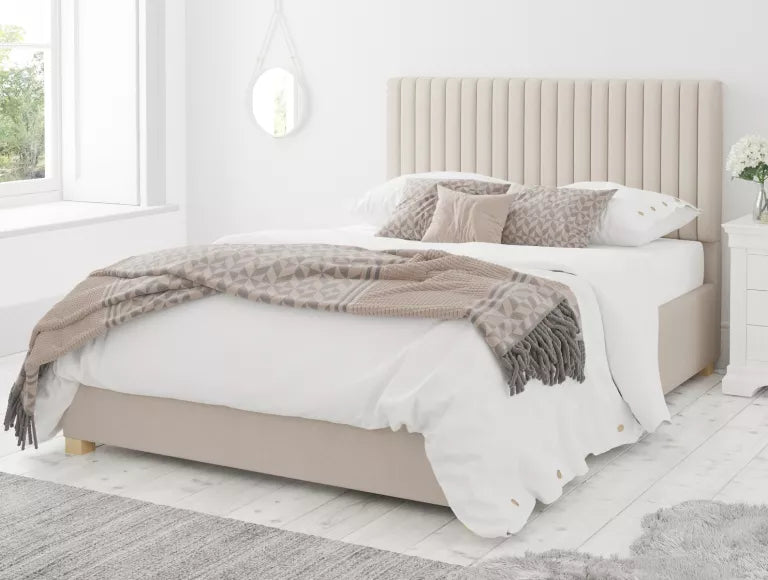 Levisham Ottoman Eire Linen Off White Bed Frame Only