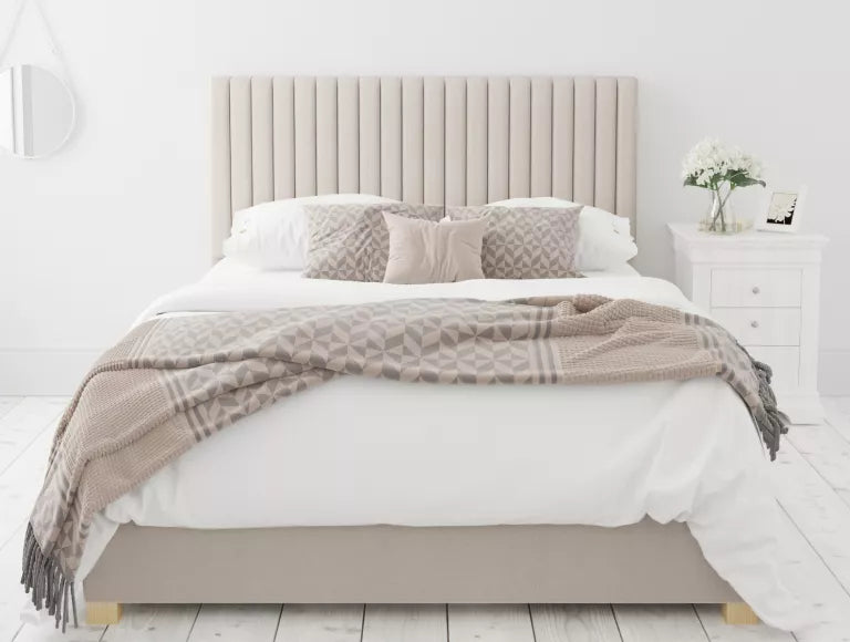 Levisham Ottoman Eire Linen Off White Bed Frame Only