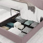 Levisham Ottoman Plush Velvet Blush Bed Frame Only