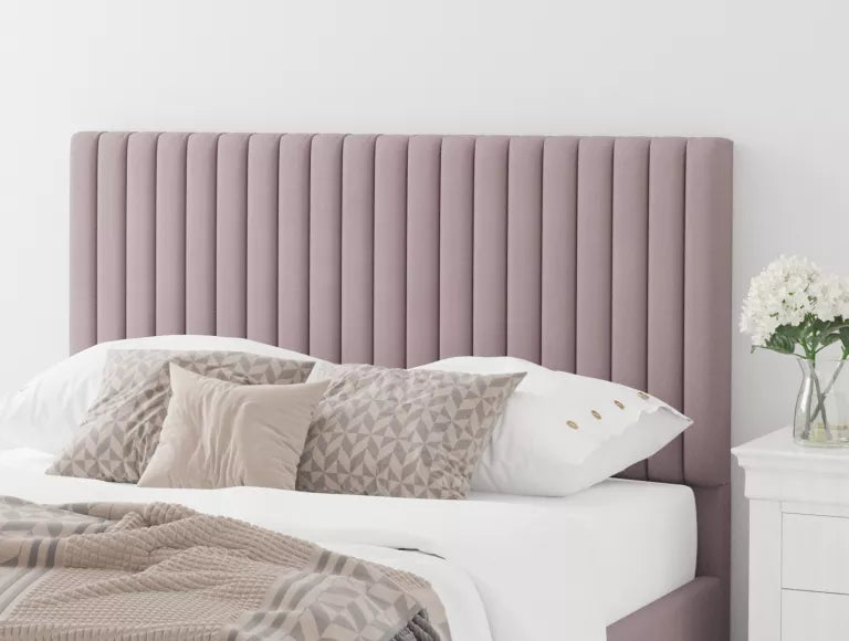 Levisham Ottoman Plush Velvet Blush Bed Frame Only