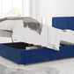 Levisham Ottoman Plush Velvet Navy Bed Frame Only