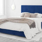 Levisham Ottoman Plush Velvet Navy Bed Frame Only