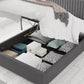 Levisham Ottoman Plush Velvet Steel Bed Frame Only