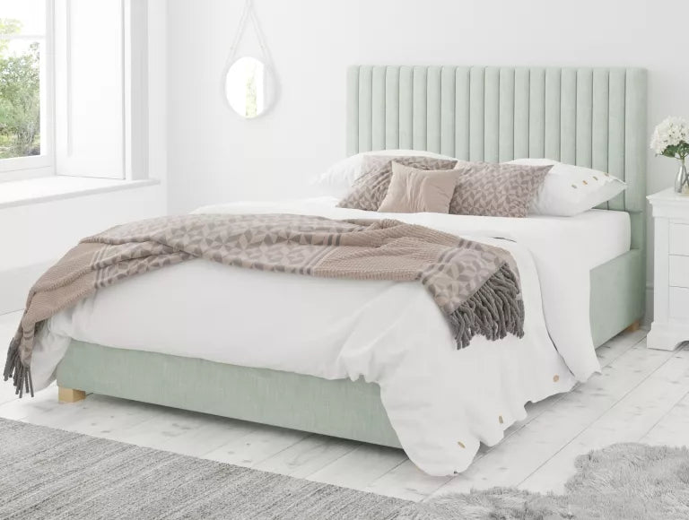 Levisham Ottoman Pastel Cotton Eau De Nil Bed Frame Only