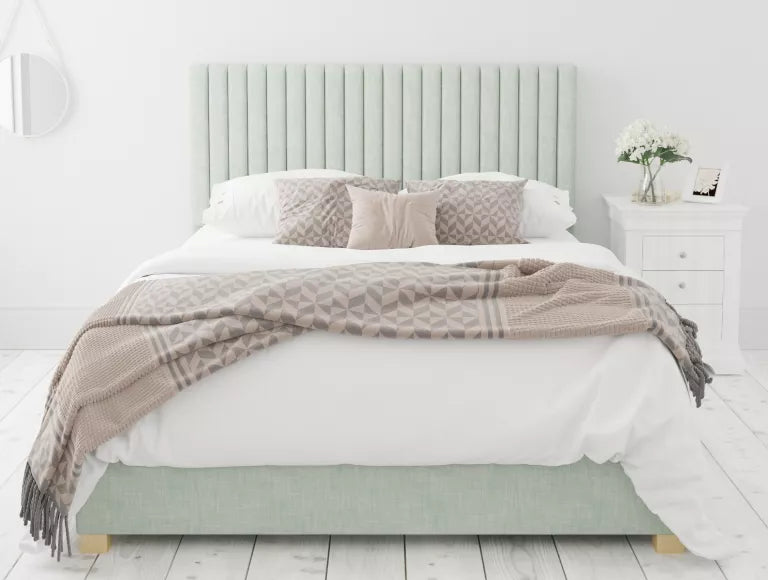 Levisham Ottoman Pastel Cotton Eau De Nil Bed Frame Only