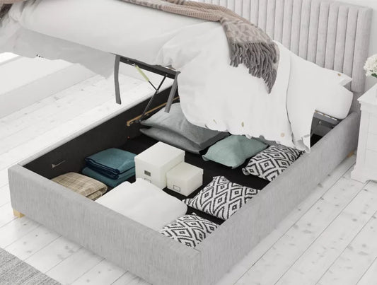 Levisham Ottoman Pastel Cotton Storm Bed Frame Only From