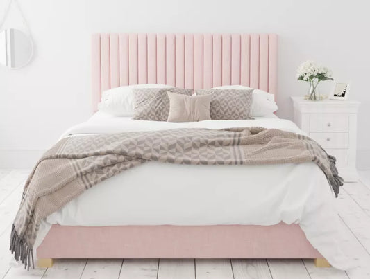 Levisham Ottoman Pastel Cotton Tea Rose Bed Frame Only
