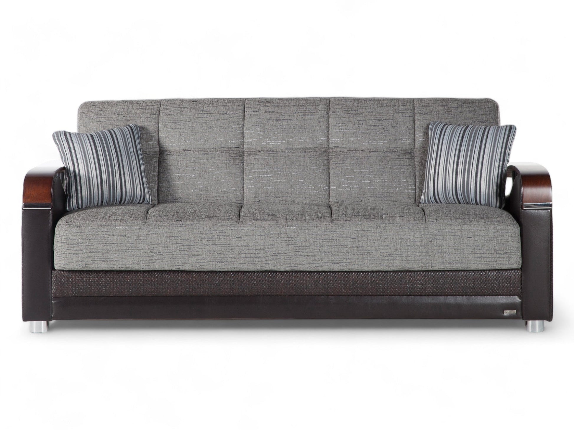 Luna Sleeper Sofa Bed – 87" Wide with Wooden Arms | Mid-Century Modern Convertible Sofa