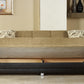 Luna Sleeper Sofa Bed – 87" Wide with Wooden Arms | Mid-Century Modern Convertible Sofa
