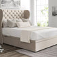 Miami Winged Upholstered Headboard and Ottoman Base