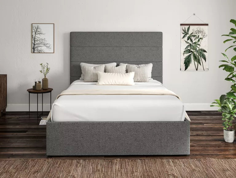 Milano Arran Pebble Upholstered Ottoman Bed Frame Only