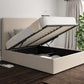 Milano Hugo Ivory Upholstered Ottoman Bed Frame Only