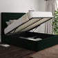 Milano Hugo Bottle Green Upholstered Ottoman Bed Frame Only