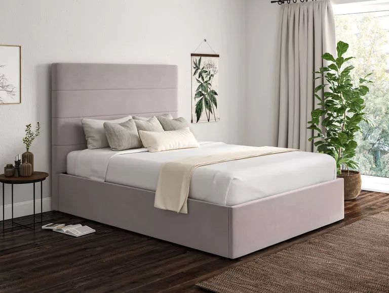 Milano Hugo Dove Upholstered Ottoman Bed Frame Only