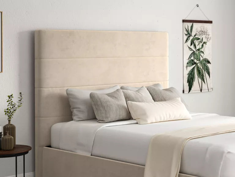Milano Hugo Ivory Upholstered Ottoman Bed Frame Only
