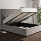 Milano Hugo Platinum Upholstered Ottoman Bed Frame Only