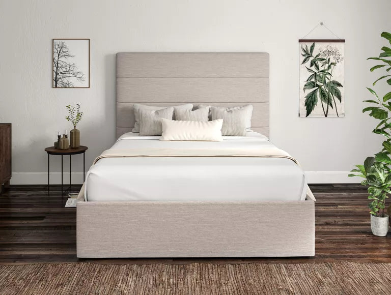 Milano Linea Fog Upholstered Ottoman Bed Frame Only