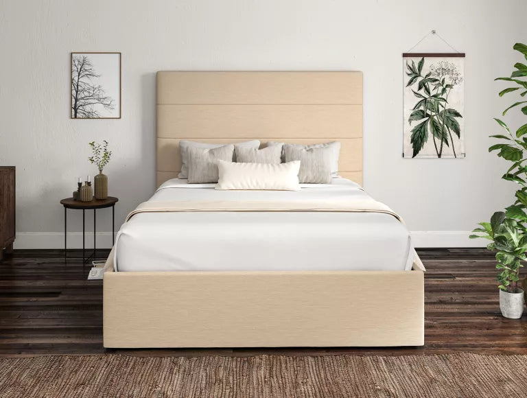 Milano Linea linen Upholstered Ottoman Bed Frame Only