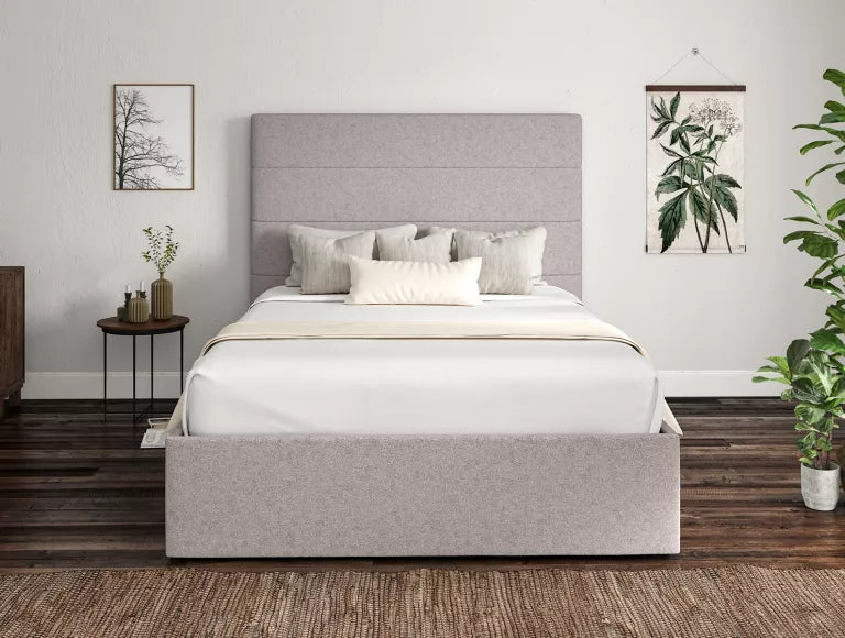 Milano Trebla Chalk Upholstered Ottoman Bed Frame Only