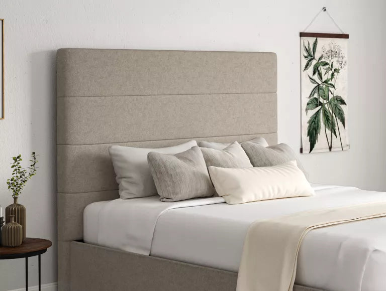 Milano Trebla Flax Upholstered Ottoman Bed Frame Only