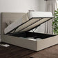 Milano Trebla Flax Upholstered Ottoman Bed Frame Only