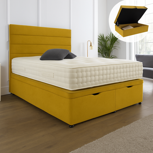 Camden Ottoman End Lift Storage Divan Bed - Optional Headboard