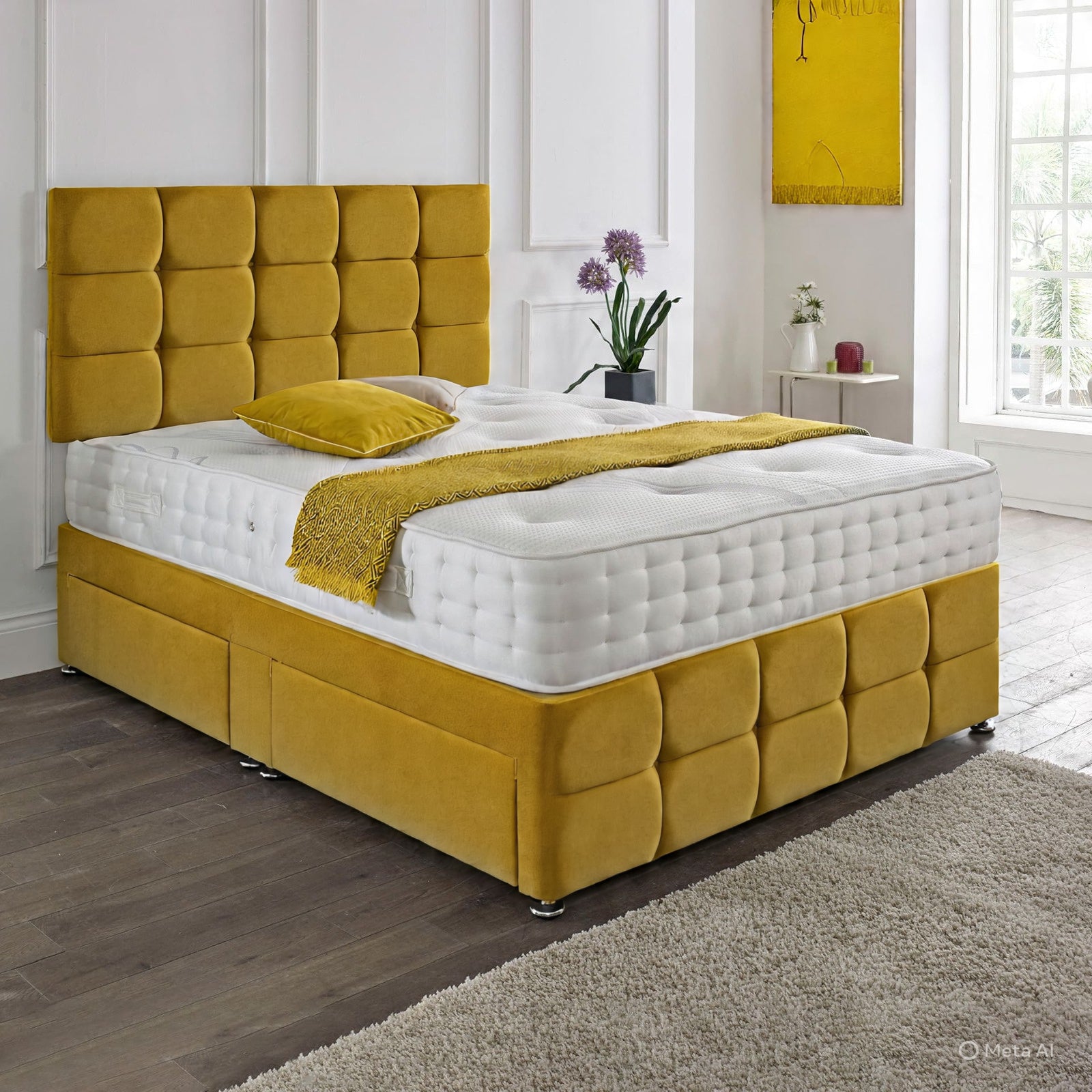 Rio Matching Headboard & Footboard Divan Set - Choice of Mattress & Optional Storage