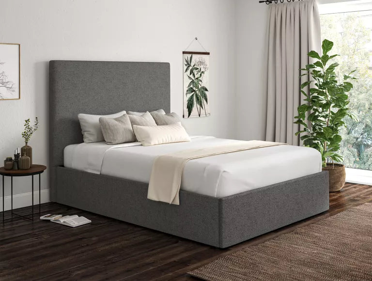 Napoli Arran Pebble Upholstered Ottoman Bed Frame Only