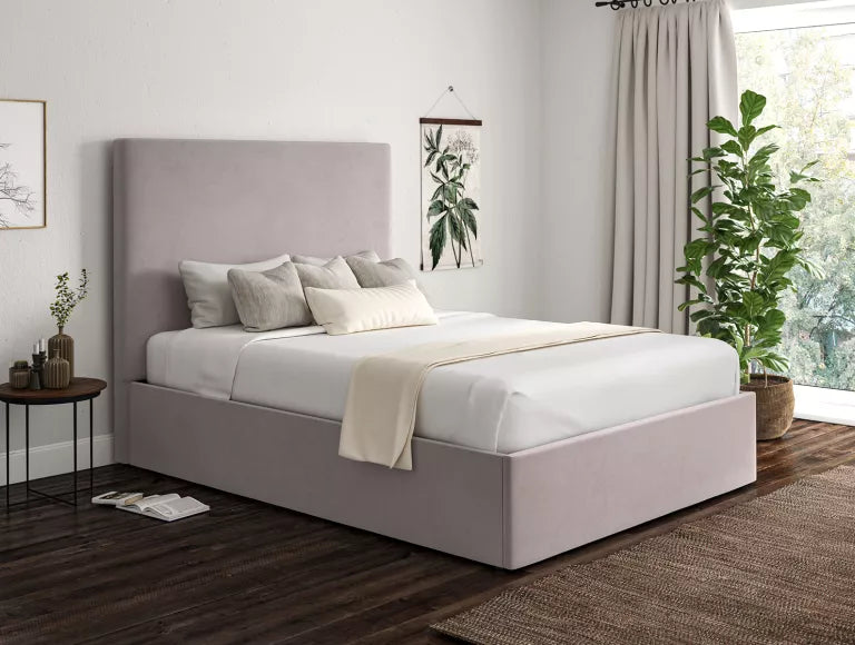 Napoli Hugo Dove Upholstered Ottoman Bed Frame Only
