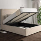 Napoli Hugo Ivory Upholstered Ottoman Bed Frame Only