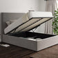 Napoli Hugo Platinum Upholstered Ottoman Bed Frame Only