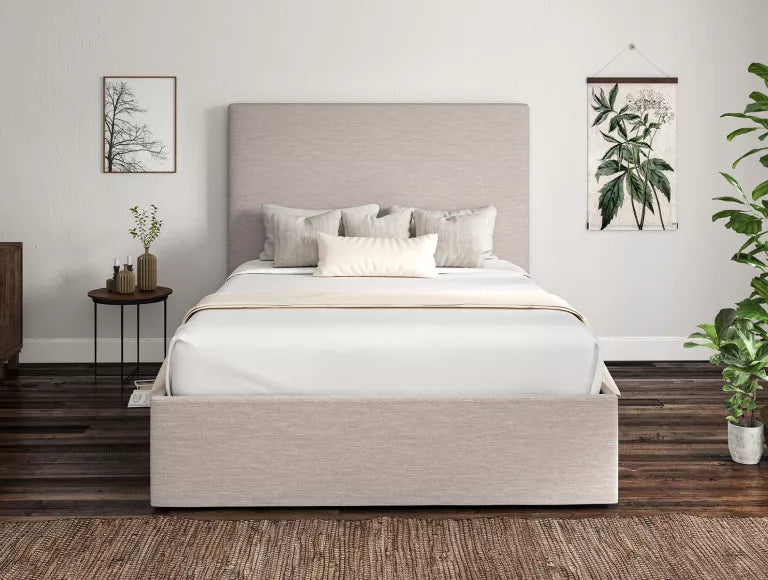 Napoli Linea Fog Upholstered Ottoman Bed Frame Only