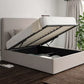 Napoli Linea Fog Upholstered Ottoman Bed Frame Only