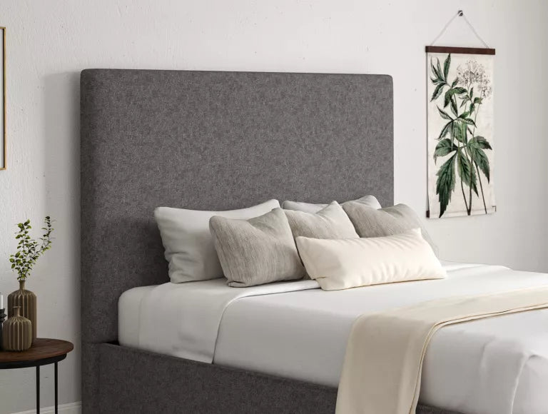 Napoli Trebla Charcoal Upholstered Ottoman Bed Frame Only