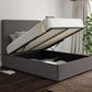 Napoli Trebla Charcoal Upholstered Ottoman Bed Frame Only