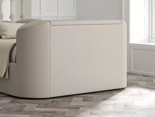 Dorchester Upholstered Arran Natural Ottoman TV Bed - Bed Frame Only