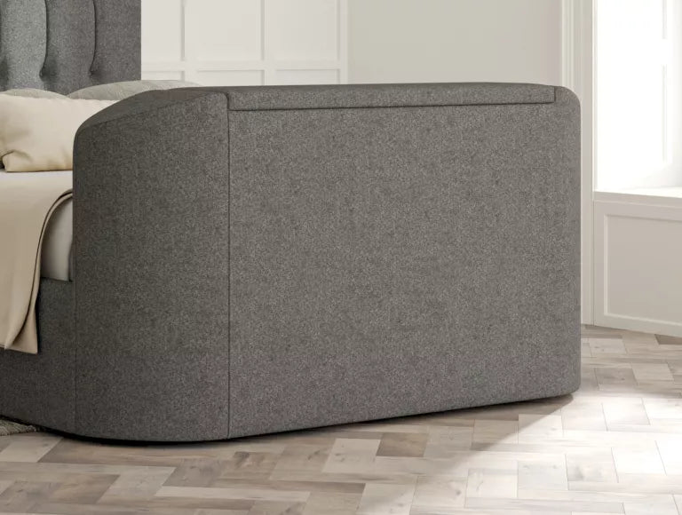 Dorchester Upholstered Arran Pebble Ottoman TV Bed - Bed Frame Only